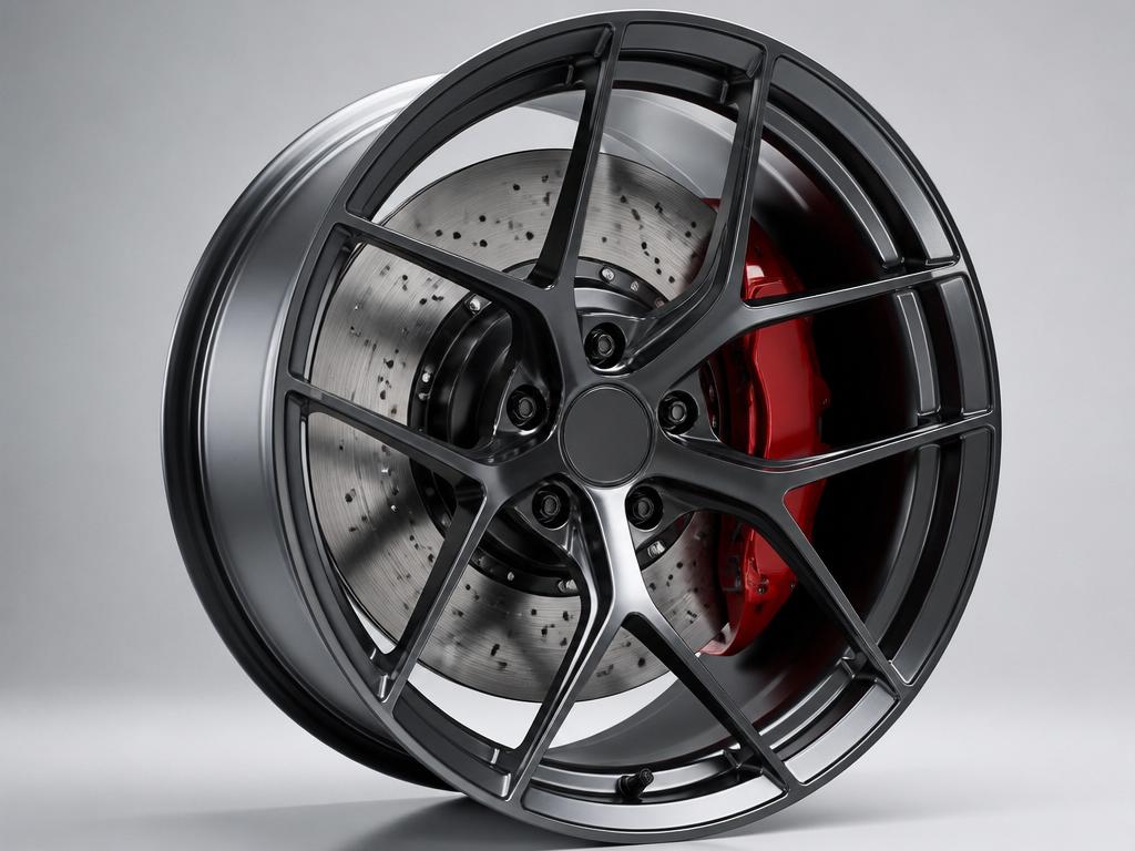 Forged racing wheel with brake caliper